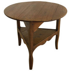 Antique French Oak Cricket Table