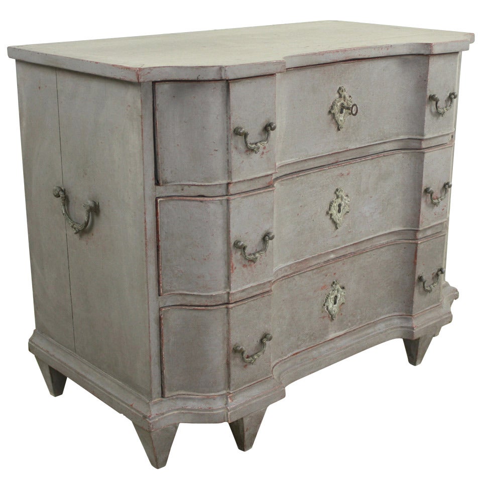 Antique Painted Dutch Serpentine Commode