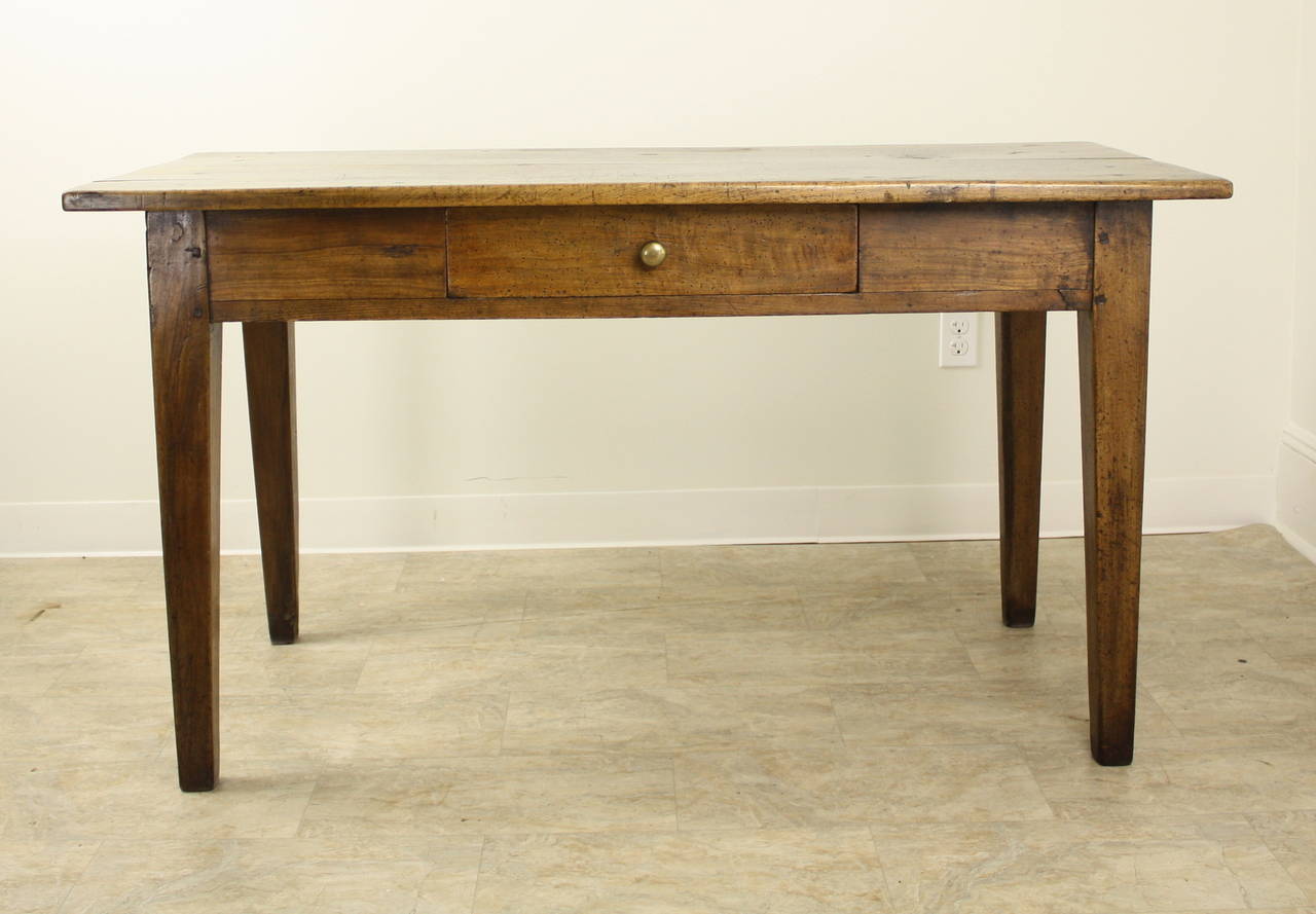 French Chunky Country Walnut Writing Table