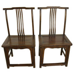 Pair of Antique Chinese Wooden Chairs