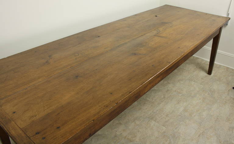 Large Antique French Cherry Farm Table In Good Condition In Port Chester, NY