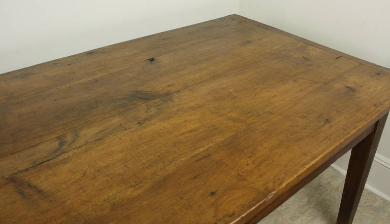 Wood Large Antique French Cherry Farm Table