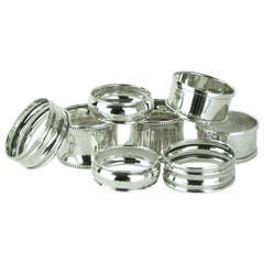 Four Pairs of English Hallmarked Silver Napkin Rings