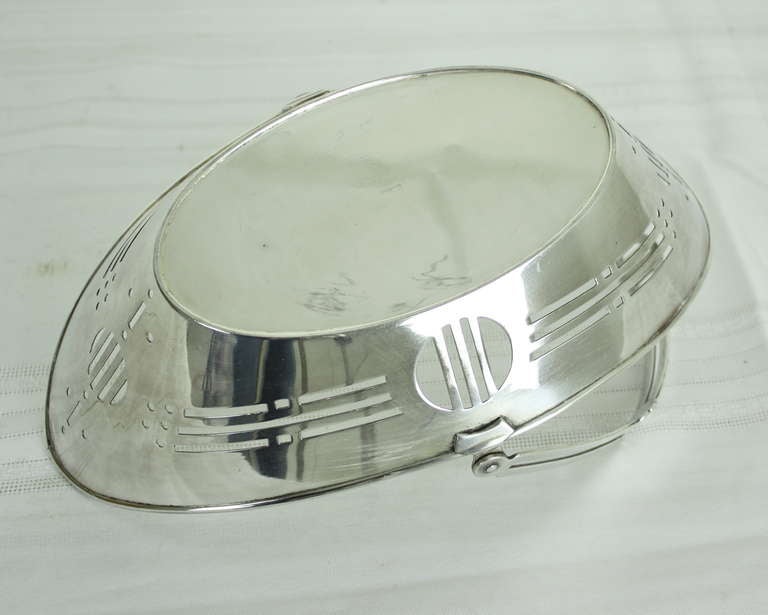 English Art Deco Silver Plate Basket 1