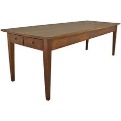 Large Antique French Cherry Farm Table