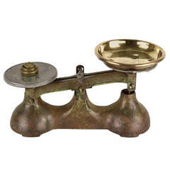 Antique Brass and Iron English Scale and Weights