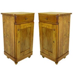 Pair of Antique Continental Pine Nightstands