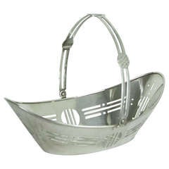 English Art Deco Silver Plate Basket 8