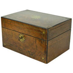 English Victorian Sewing Box with Key