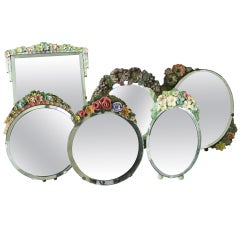 Collection of Six English Vintage Barbola Mirrors