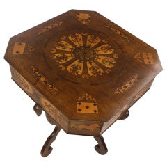 Elaborately Inlaid Charles X Games Table Elaborately Inlaid Charles X Games Table