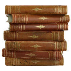 Seven Early Small Red Leather Bound Swedish Volumes