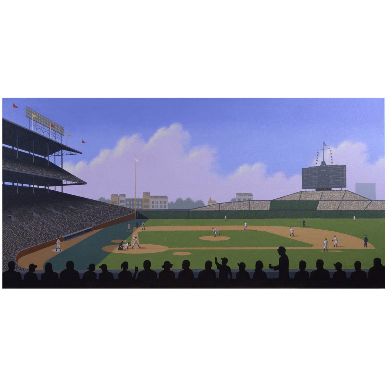 Game Day at Wrigley Field, Painting by Lynn Curlee
