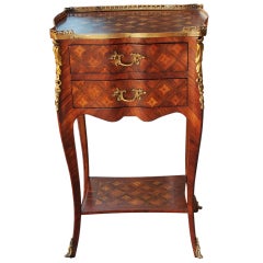 Louis XV Style French Inlaid Wood  Side Table