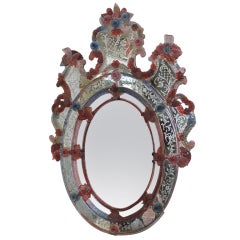 Antique circa 1900's Oval Venitian Mirror