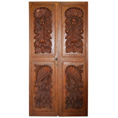 Set of Spanish Hand Carved Entrance Way Doors
