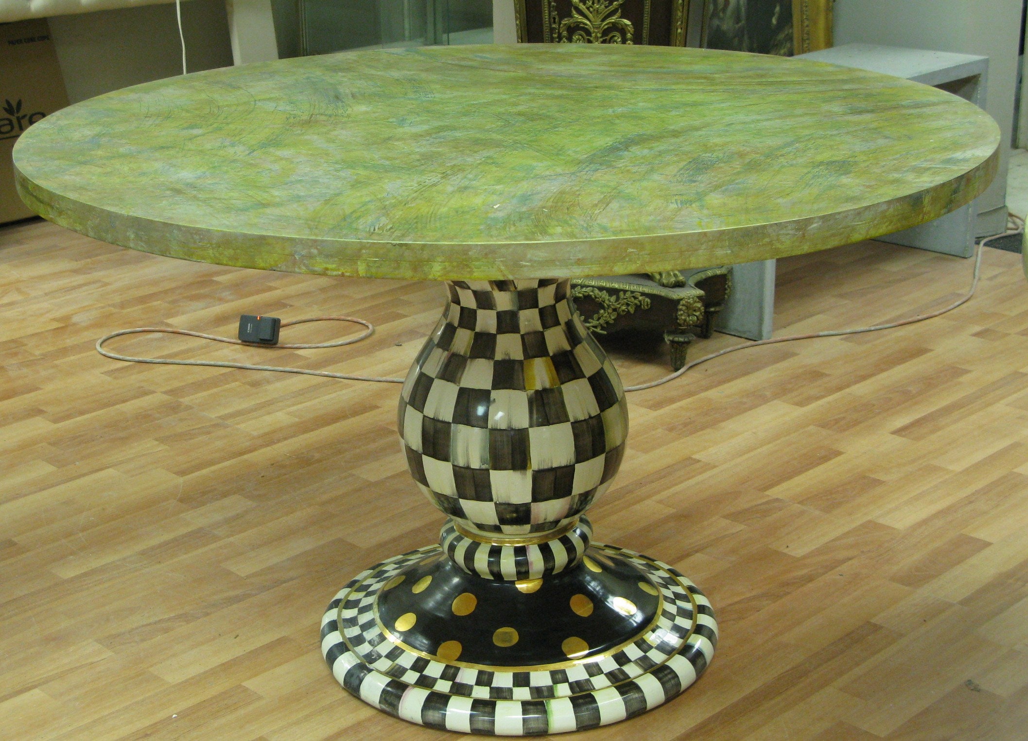 Mackenzie-Childs Faux Finish Wood top Tables