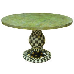 Retro Mackenzie-Childs Faux Finish Wood top Tables