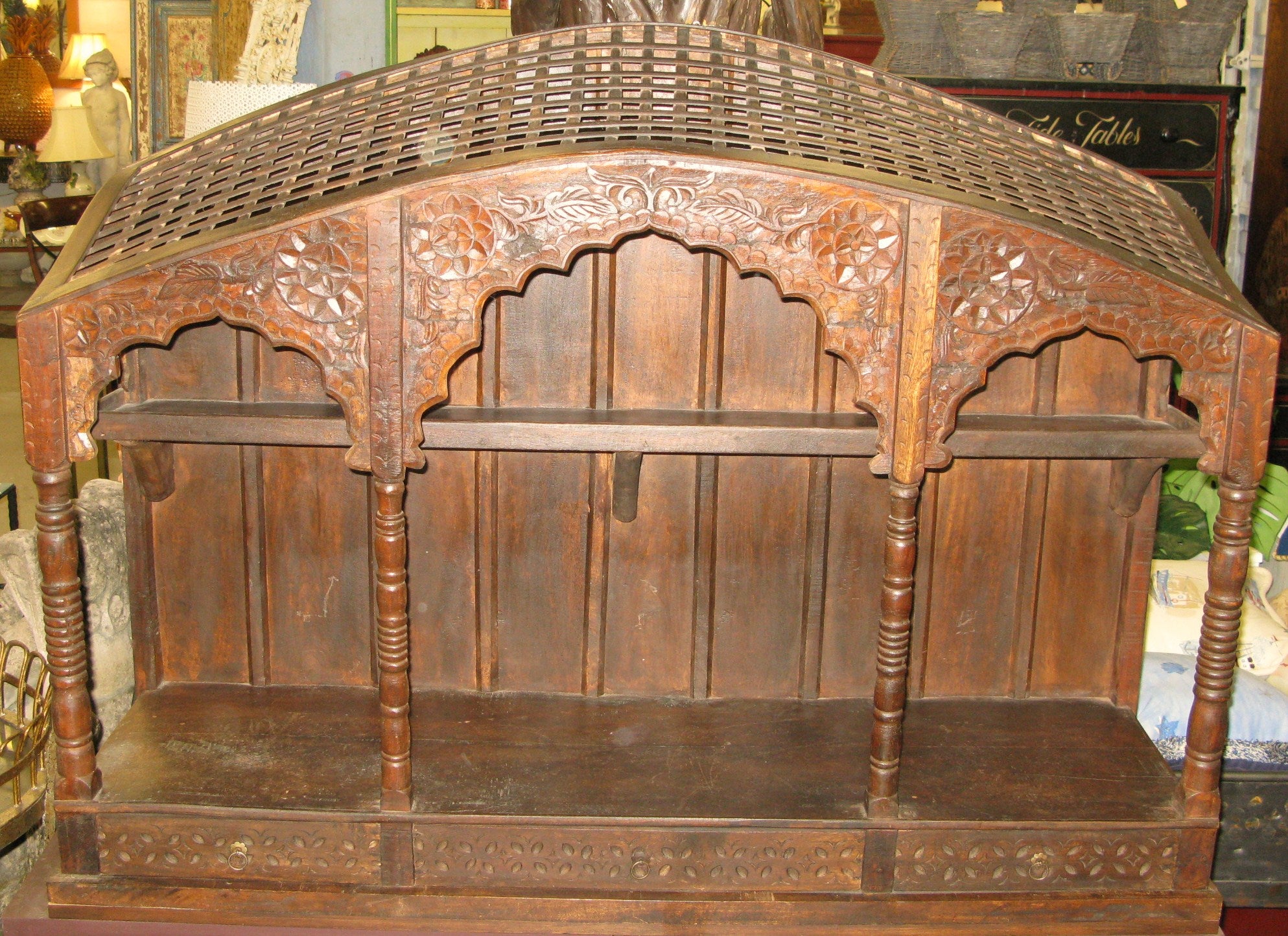 Hand Carved Wood anglo Indian Wall Shelve