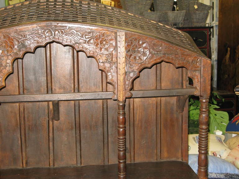 20th Century Hand Carved Wood anglo Indian Wall Shelve