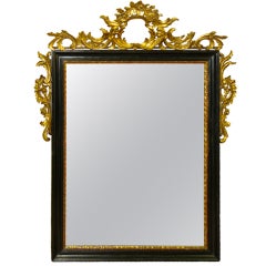 Antique 18Th century Italian Ebonised & Gilt Mirror