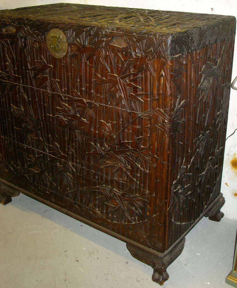 Chinese export chest of drawers/trunk board back with cider
interior for the trunk part which measure 13