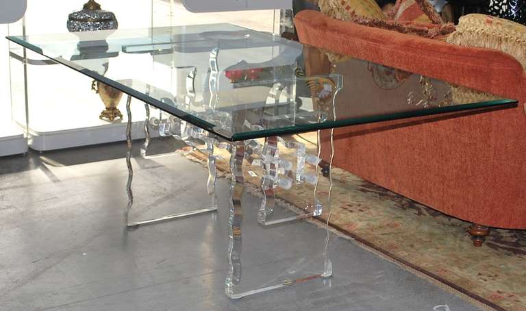 lucite dining table and chairs