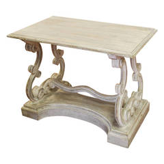 Late 19th Century Italian Walnut White Washed Side Table