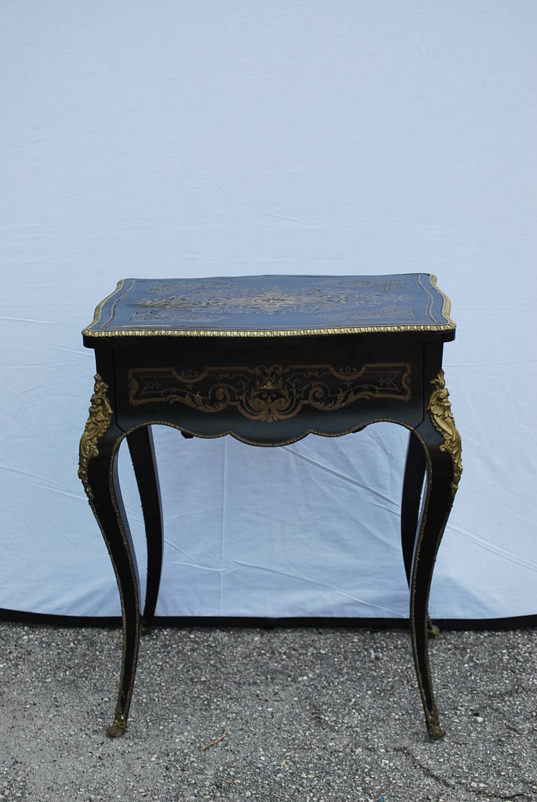 Boulle Style . French Dressing Table ,
fitted with etched escutcheon & Bronze Mounts.