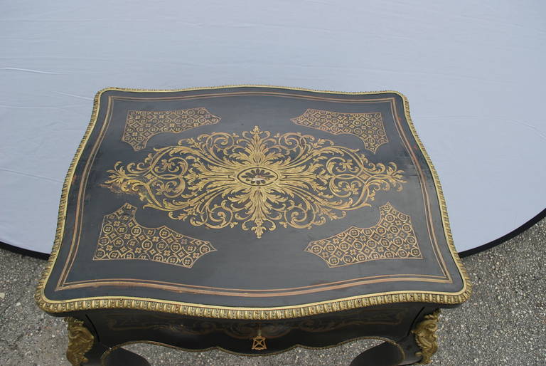 19th Century French Boulle Style, Rosewood Dressing Table In Good Condition In West Palm Beach, FL