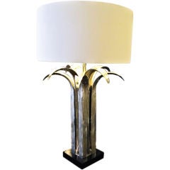 Unusual Sculptural Metal Plant Fronds Lamp