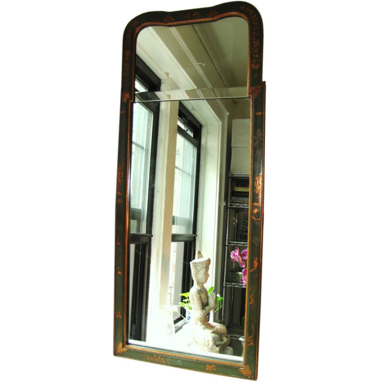Green and Gold Chinoiserie Wall Mirror