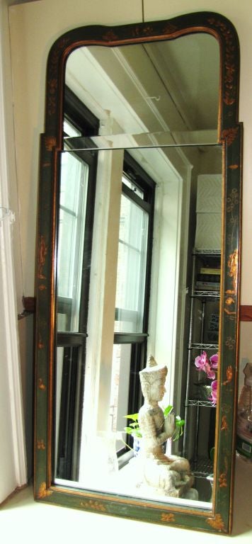 Green and Gold Chinoiserie Wall Mirror