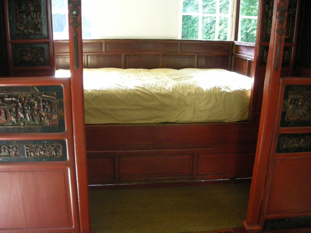 Large Covered Chinese Opium Day Bed 6