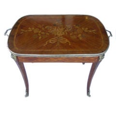 French Marquetry Inlaid Occasional Table