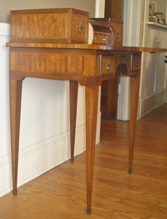 French FRENCH INLAID TAMBOUR PULL OUT DESK