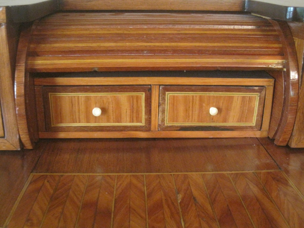 FRENCH INLAID TAMBOUR PULL OUT DESK 1
