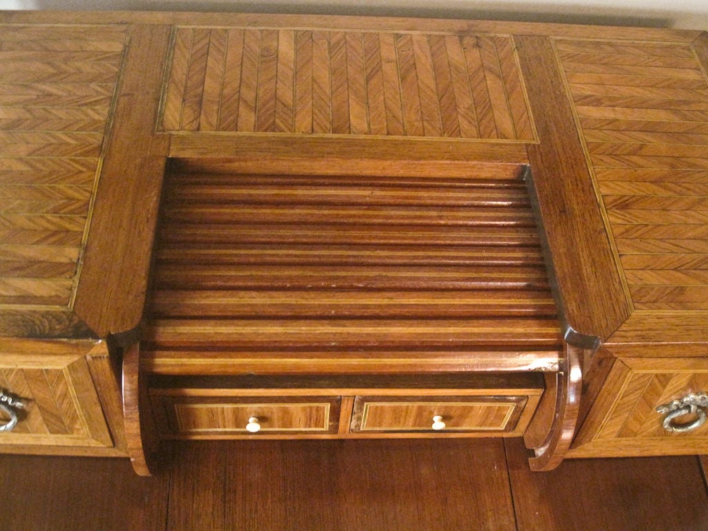 FRENCH INLAID TAMBOUR PULL OUT DESK 3