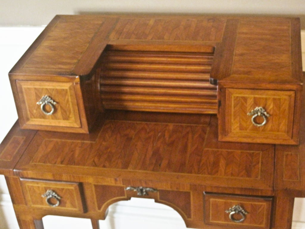 FRENCH INLAID TAMBOUR PULL OUT DESK 4