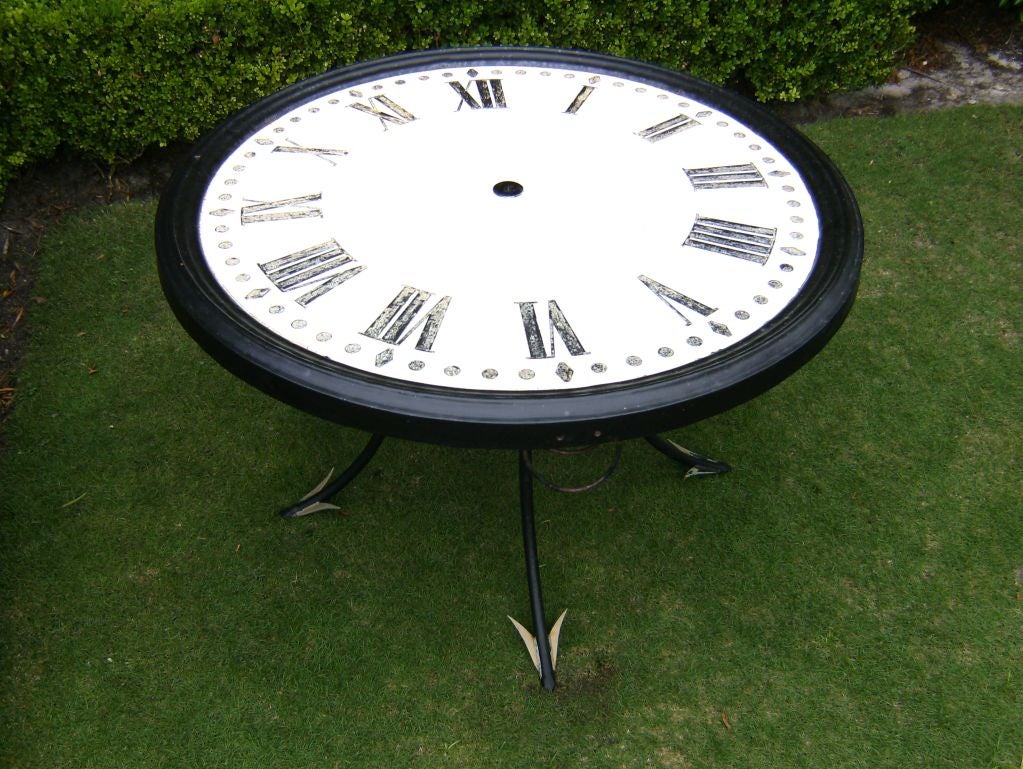 19th Century French Enameled Clock Face Table 1