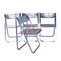 4 Italian Chrome Chairs in the style of Philippe Stark