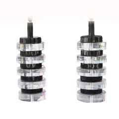 1970's Pair of Stacked Lucite Lamps