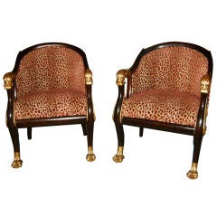 Pair of Fabulous Empire Style Arm Chairs