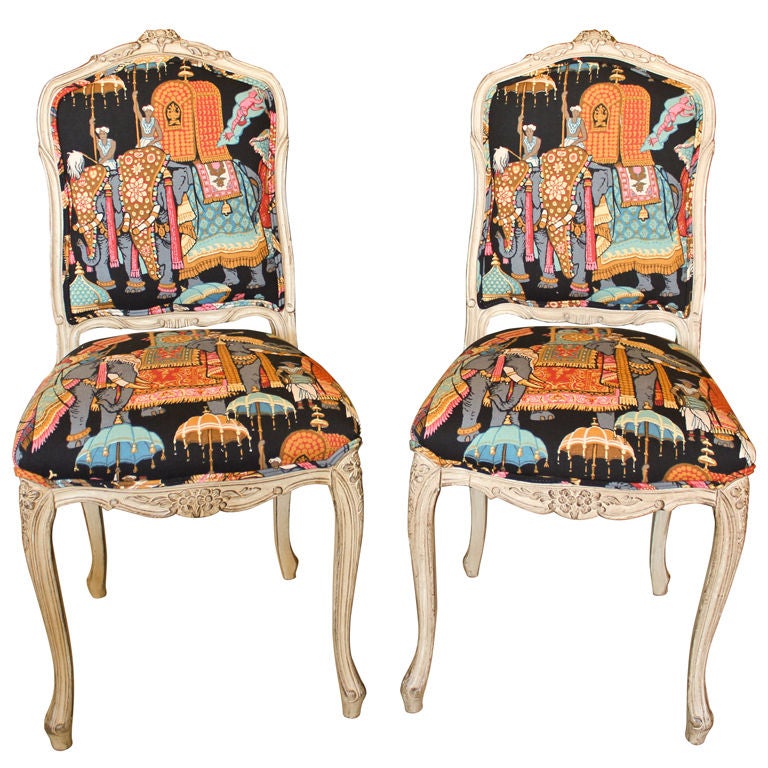 Pair Louis XV Style Side Chairs
