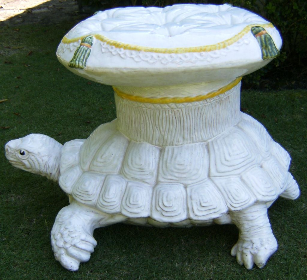 Italian Adorable Terra Cotta Turtle Garden Seat