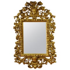 French Mid 19Th Century Gilt Wood Rococo Mirror