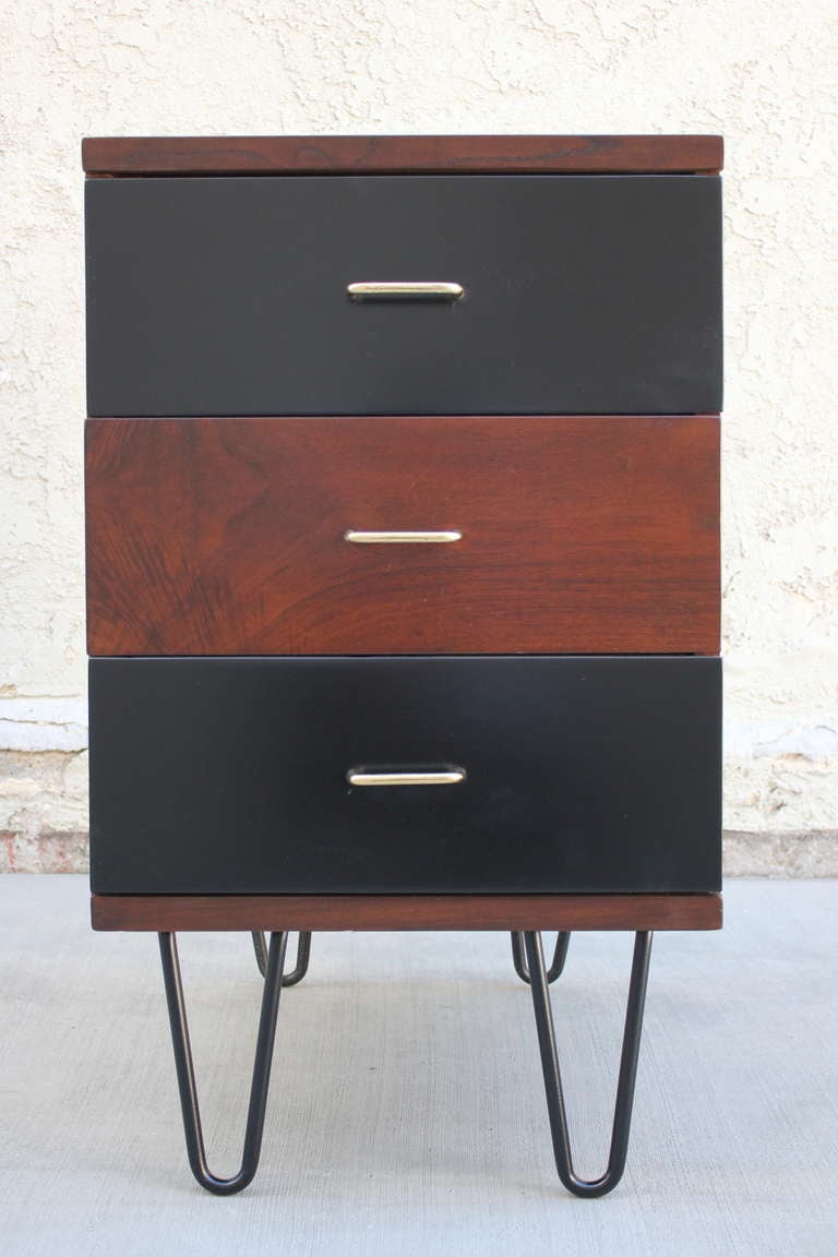 American Pair of 1950s Hairpin Leg  Cabinets