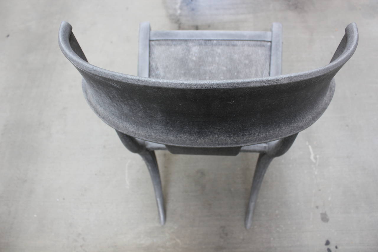 American Pair of Michael Taylor Cast Aluminum Klismos Chairs