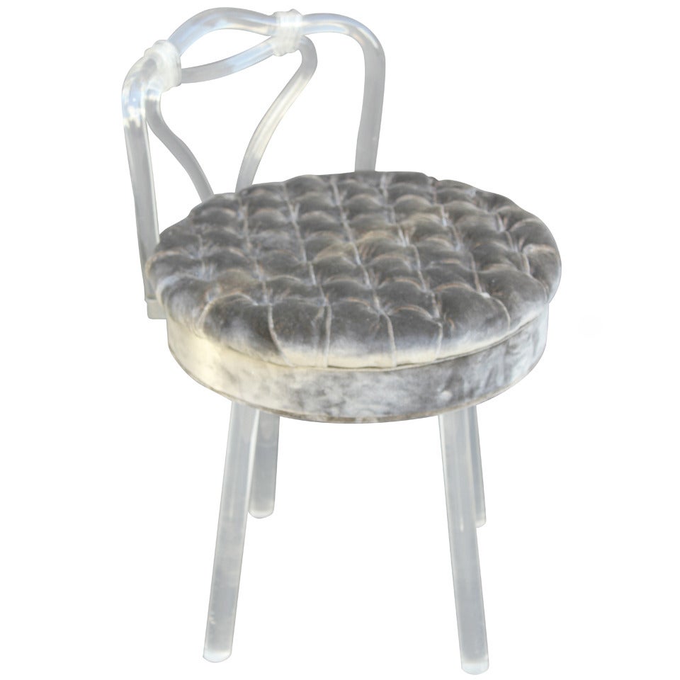 Lucite Swivel Vanity Stool