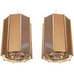Pair Of Raak Anodized Aluminum Lanterns